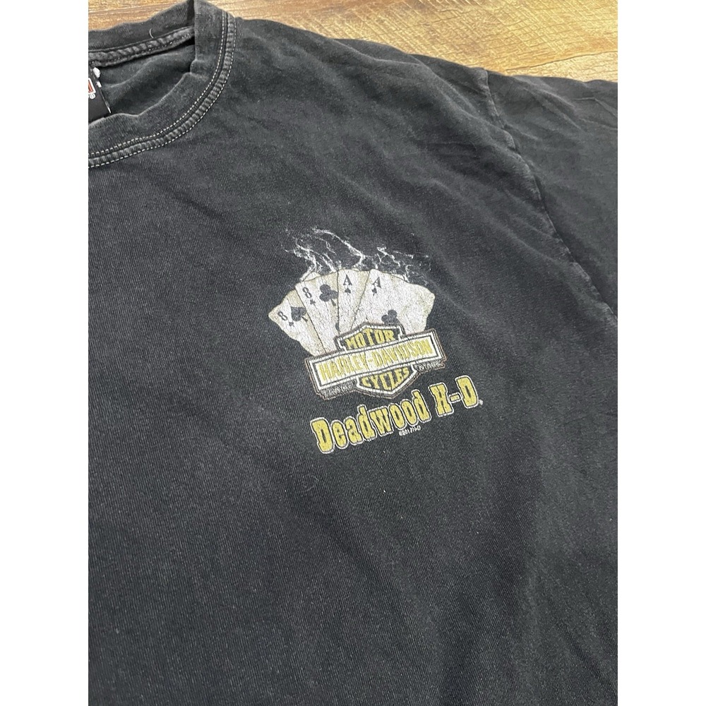 Harley Davison Playing Cards Deadwood, South Dakota Graphic T-Shirt Grey - Picture 4 of 8